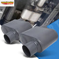 2Pcs 3" Inlet/Outlet Chambered Exhaust Muffler for Universal Fit