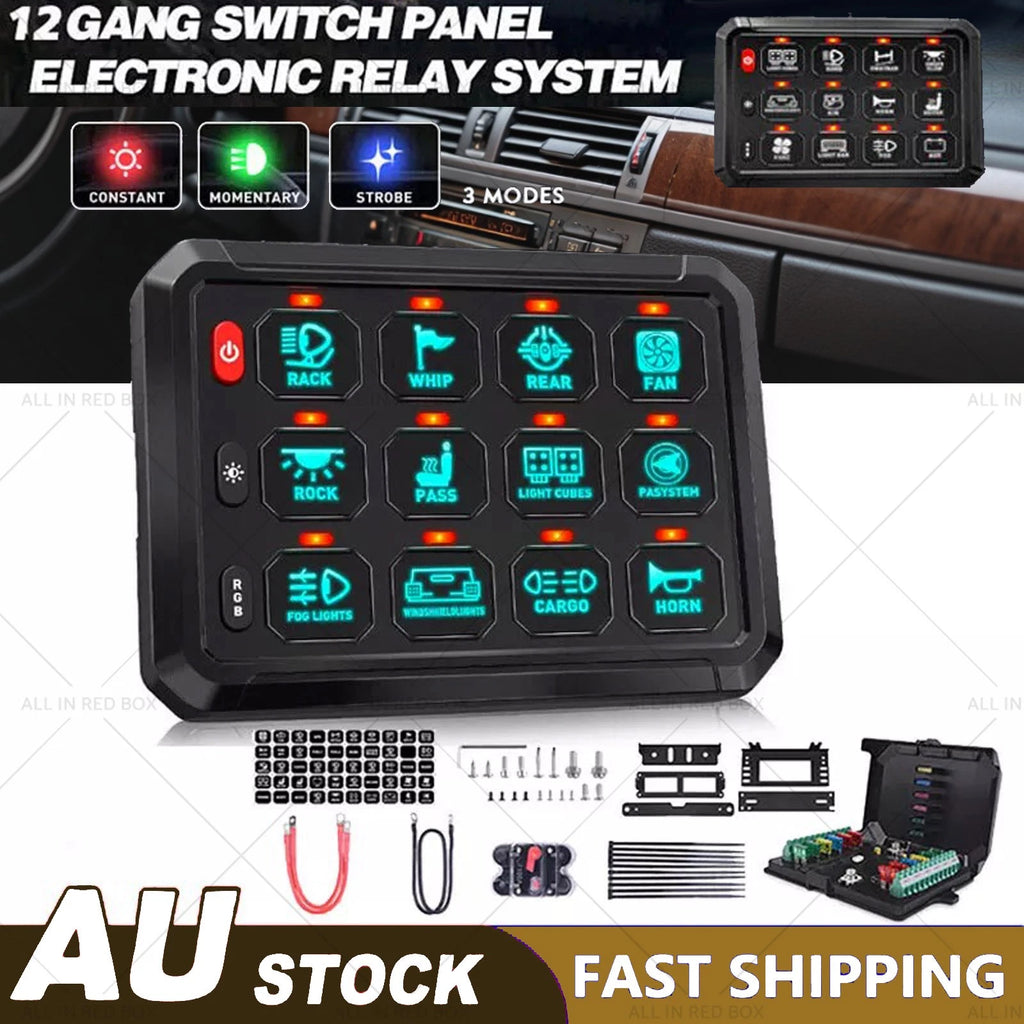 12 Gang Auxiliary LED Control Panel for Truck SUV UTE (12V 24V)