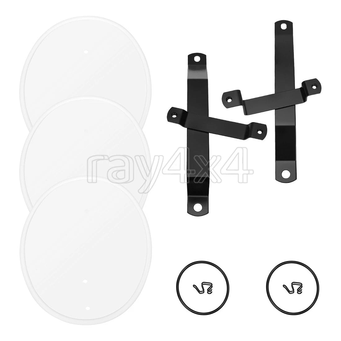 3 White Number Plates for Honda Z50 Z50R (1979–1987) w/ Brackets Kit