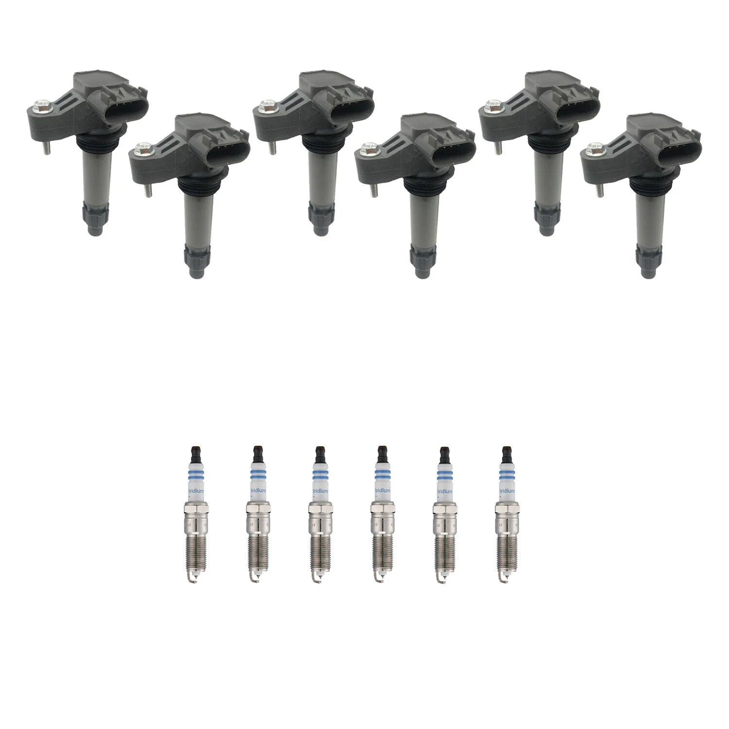 Set of 6 Ignition Coils & Spark Plugs for Chevy GMC 3.0 3.6 V6