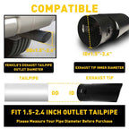 Exhaust Pipe Tip for Universal Fit (1.5''-2.4'') Matte Black Steel
