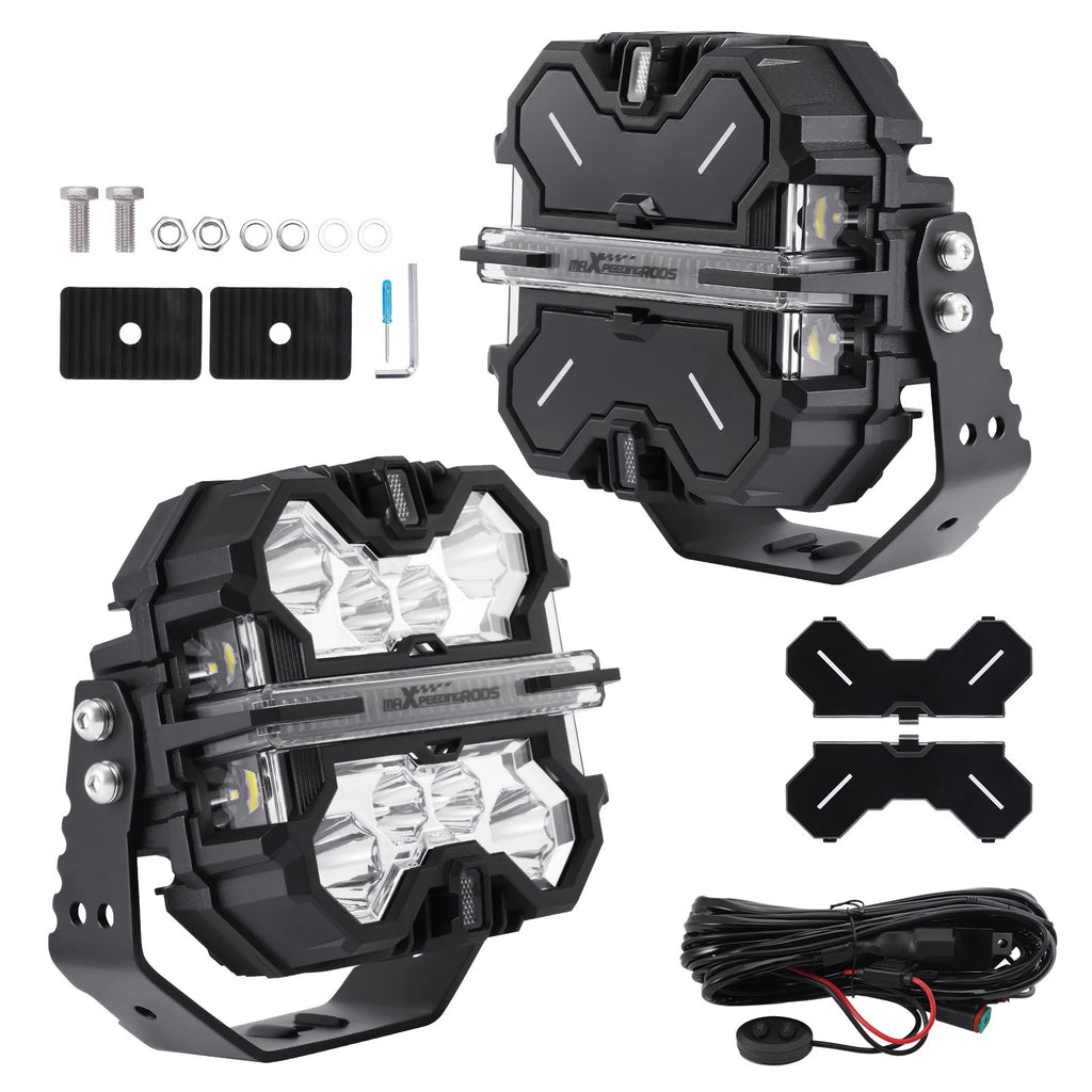 7-Inch 252W Square LED Light Pods for Side Shooter DRL (2019–2021)
