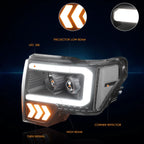 LED Projector Headlights for Ford F150 (2009–2014) - Black/Clear