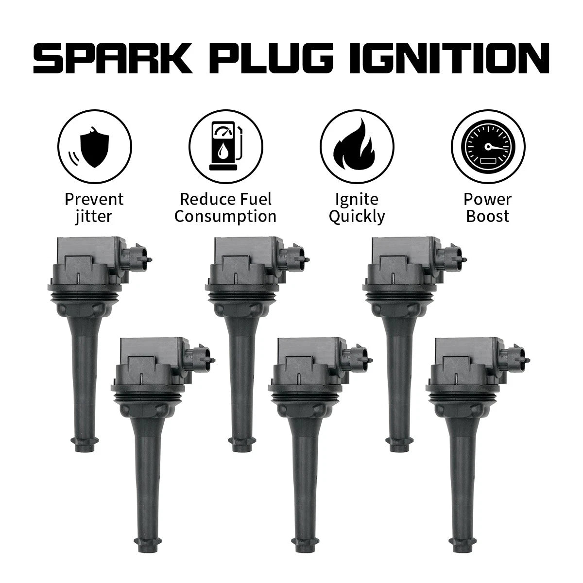 6x Ignition Coils for Volvo S60 S70 S80 C70 XC70 V70 T5 (1999–2007) 30713416 UF341