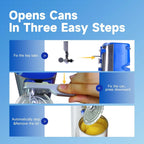 3-in-1 Electric Can Opener for Kitchen Use (Stainless Steel, Blue)