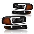 Set of 4 LED DRL Headlights w/ Bumper Lamp for GMC Sierra/Yukon XL (1999–2007)