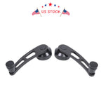 Pair of Black Billet Manual Aluminum Door Window Crank Handles for Universal Fit
