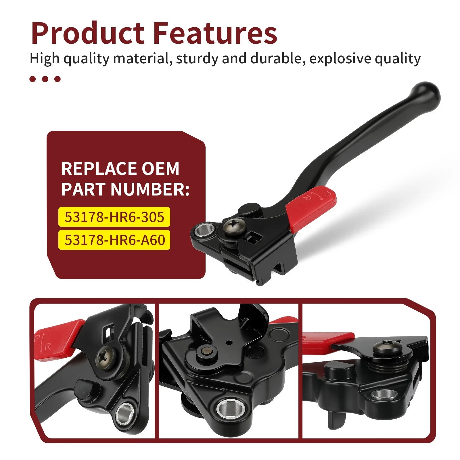 Left Hand Rear Brake Lever Parking Lock for Honda Rancher 420 TRX420FA (2015–2019)