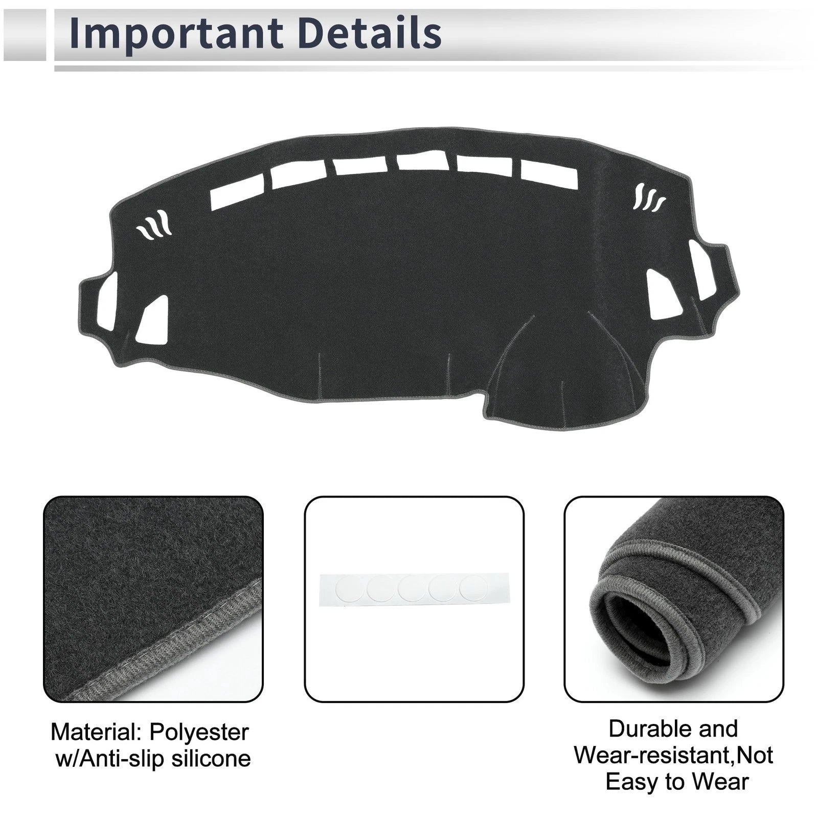Dashboard Dash Cover Mat for Suzuki Spandia MK32S MK42S (2013–2017) Gray
