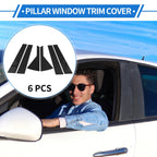 Set of 6 Door Pillar Window Trim for Kia Seltos (2020–2023) Black
