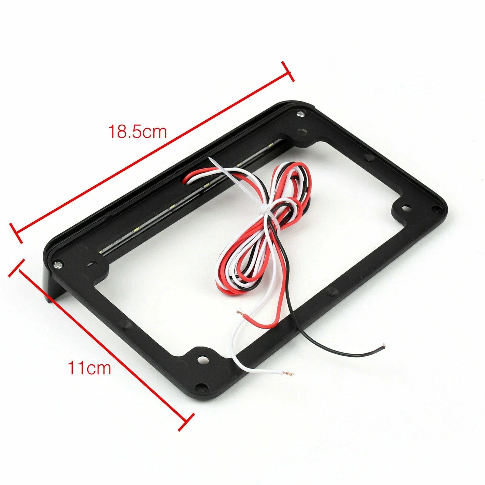 Black Motorcycle License Plate Frame Holder with LED Brake Light (N/A)