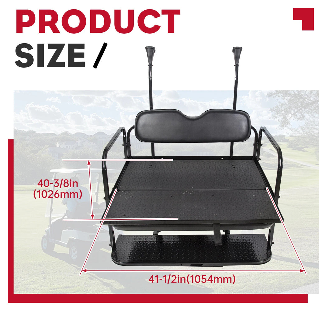 Rear Flip Seat Kit for EZGO TXT Golf Cart (Year Range Not Specified)