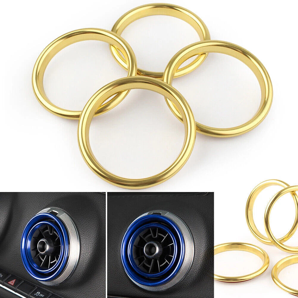 4X Stainless Steel Air Vent Outlet Ring Trims for Audi A3 8V (2012–2019)