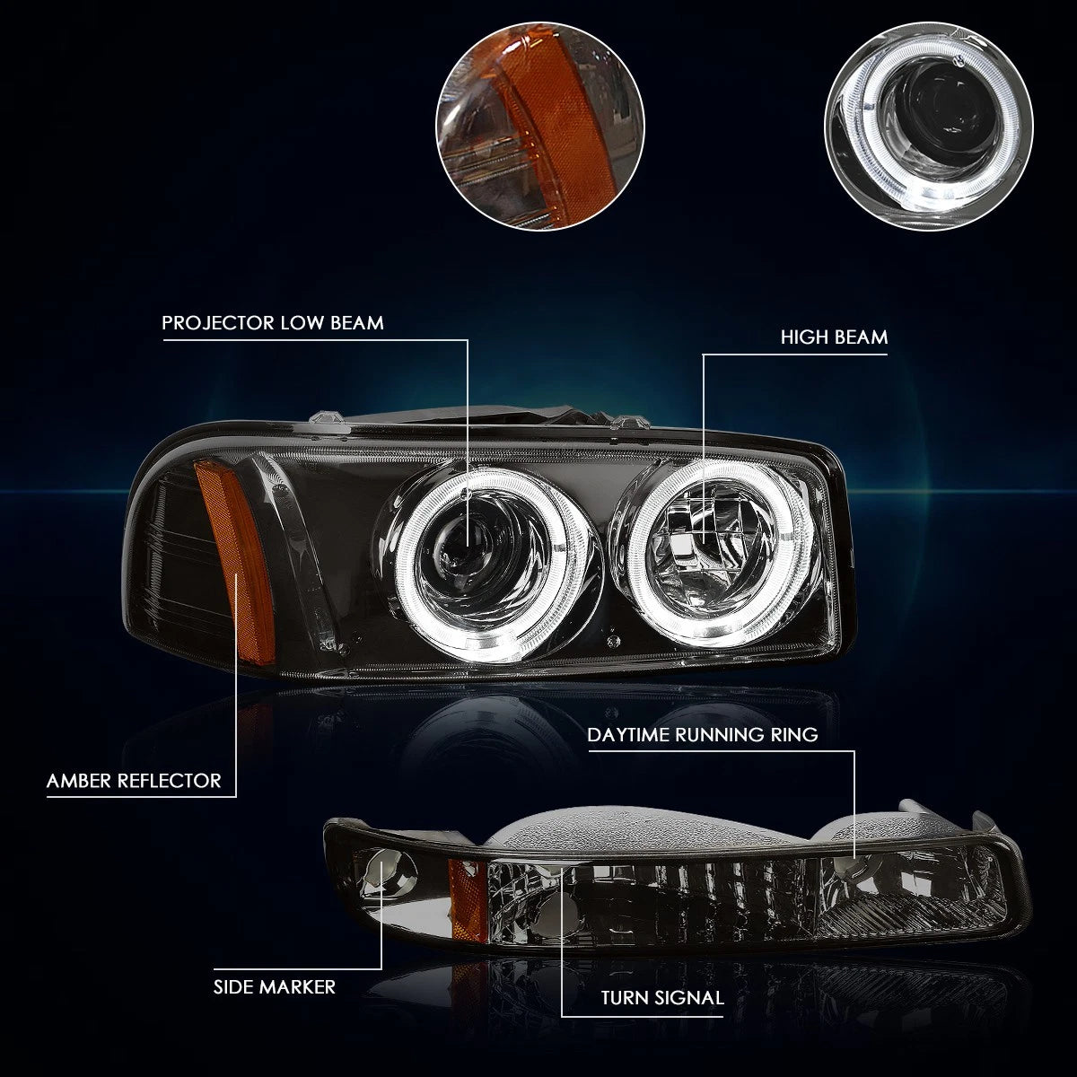 Right Side Projector Headlight Lamp for Chrysler 300/Dodge Charger (2005–2010)