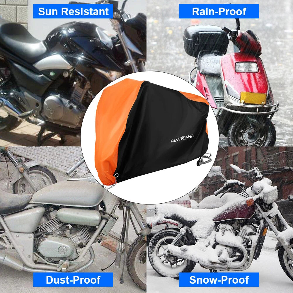 Motorcycle Cover Waterproof Outdoor Storage Dust Protector for Motorbike