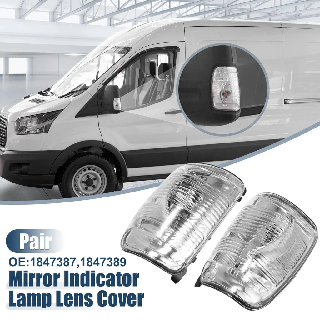 Pair Wing Mirror Indicator Lamp Lens Cover for Ford Transit MK8 (2014)