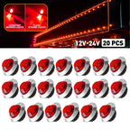 20X 3/4 Inch Red LED Lights for Universal Tail Signal Brake Lamps