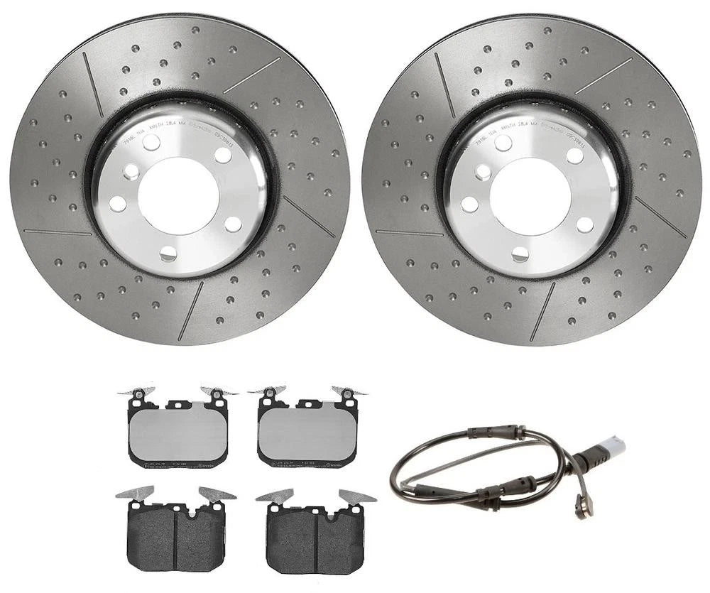 Brembo Front Brake Kit for BMW F22 F36 (2014–2020) - Disc Rotors, Low-Met Pads, Sensor
