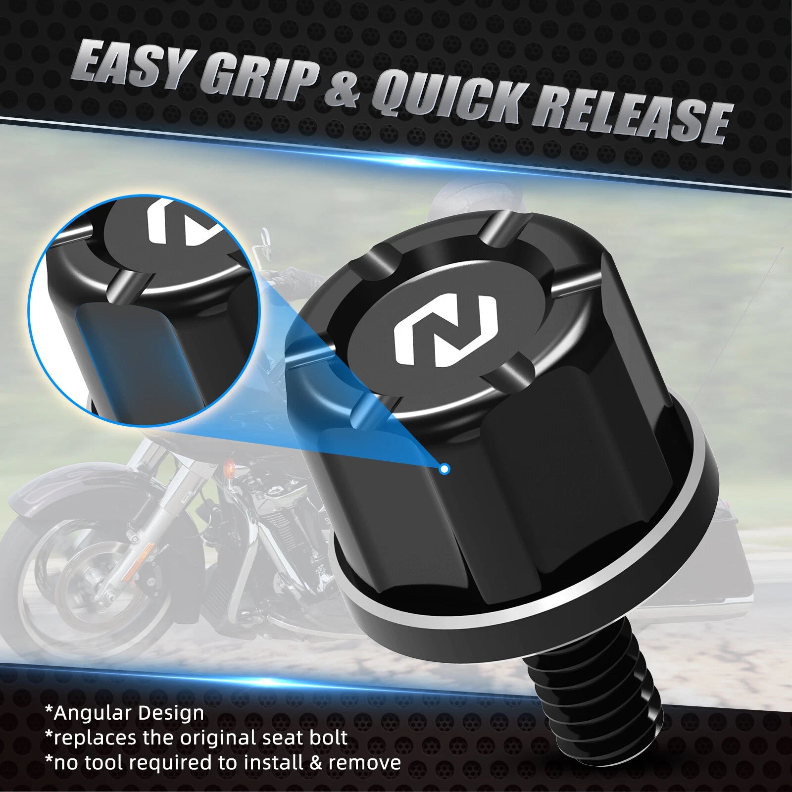 Aluminium Rear Seat Bolt Mount for Harley Heritage Classic FLHC FLHCS (2017–2023)