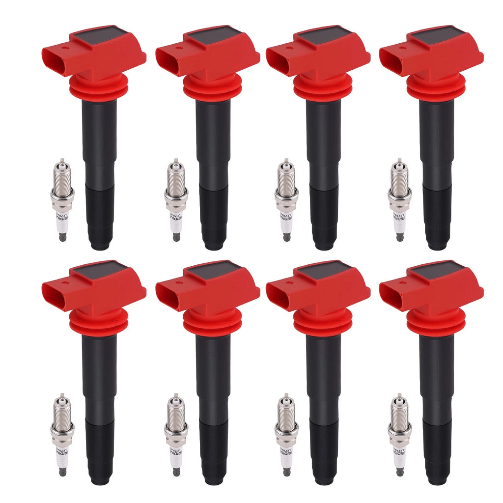 8X Red UF660 Ignition Coils & Iridium Plugs for Porsche V8 V6