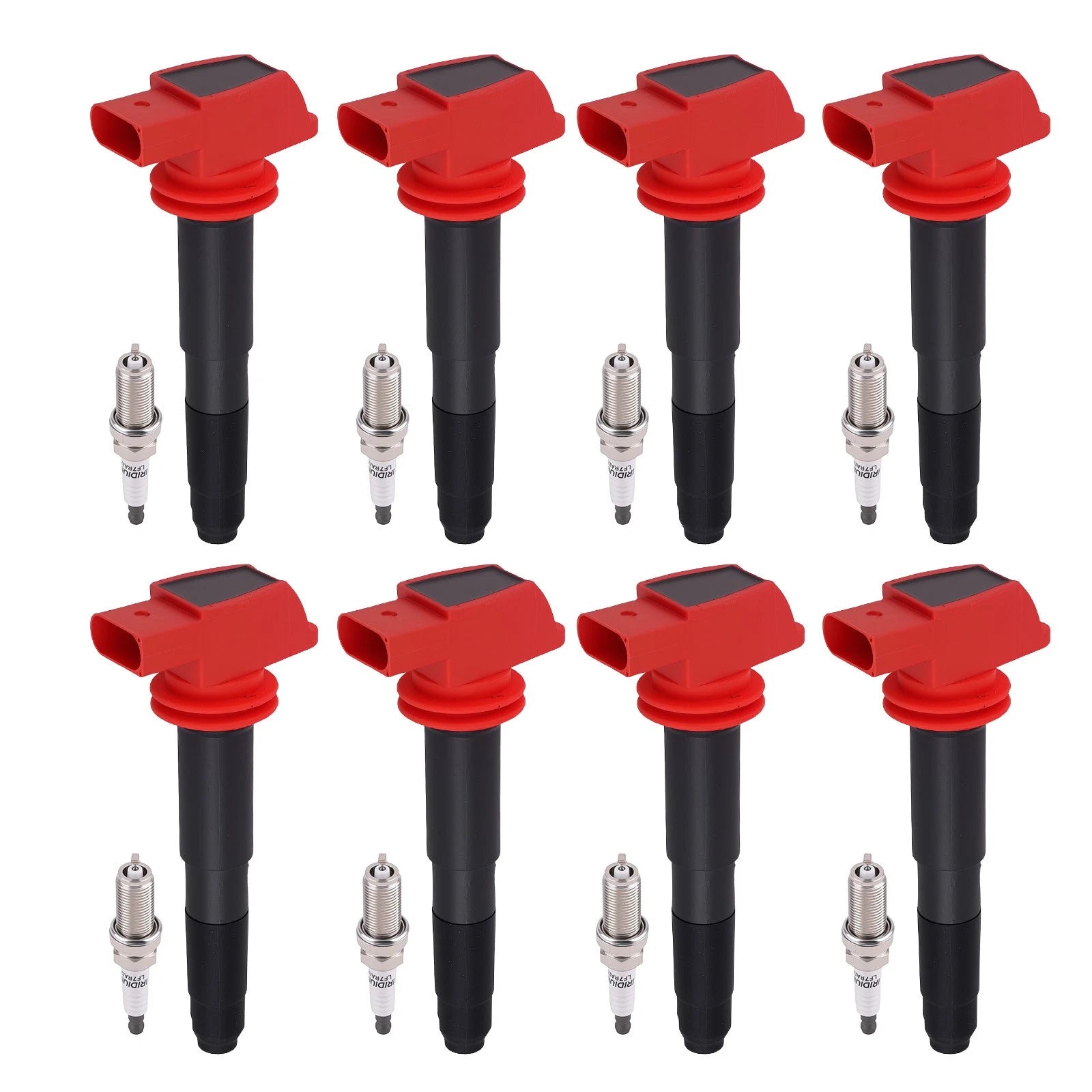 8X Red UF660 Ignition Coils & Iridium Plugs for Porsche V8 V6