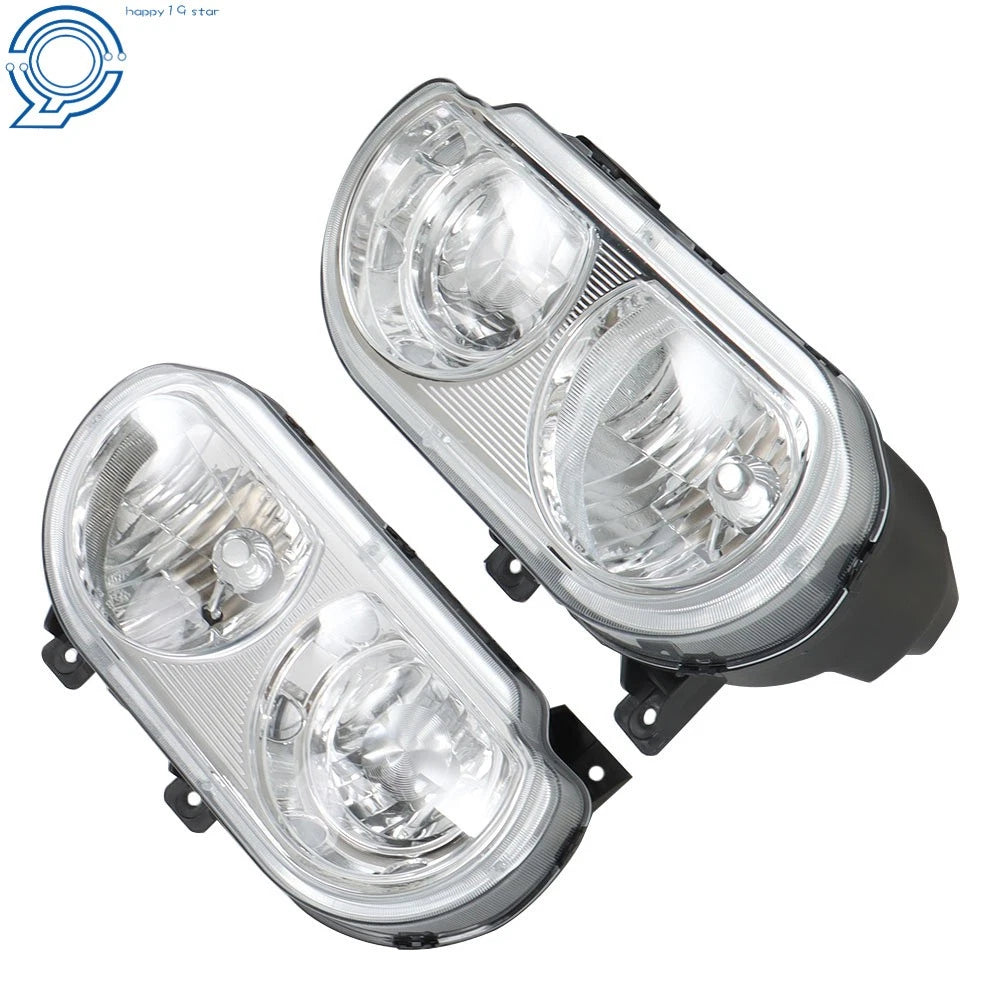Set of 2 Halogen Headlight Assemblies for Dodge Challenger (2008-2014) Chrome