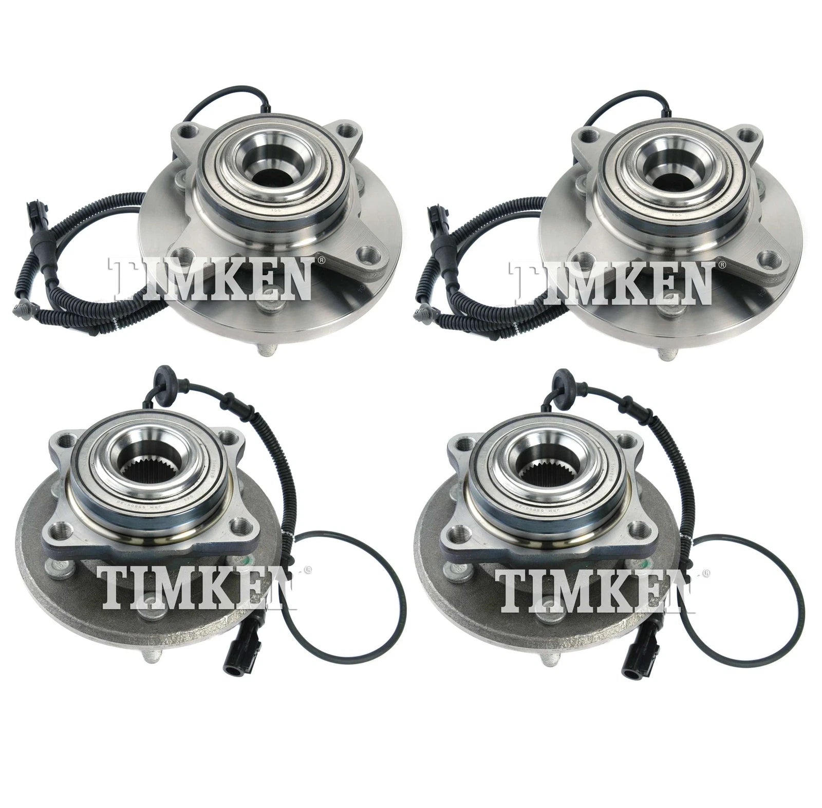 Front & Rear Wheel Bearings & Hubs Kit for Ford Expedition Navigator (2007–2010)