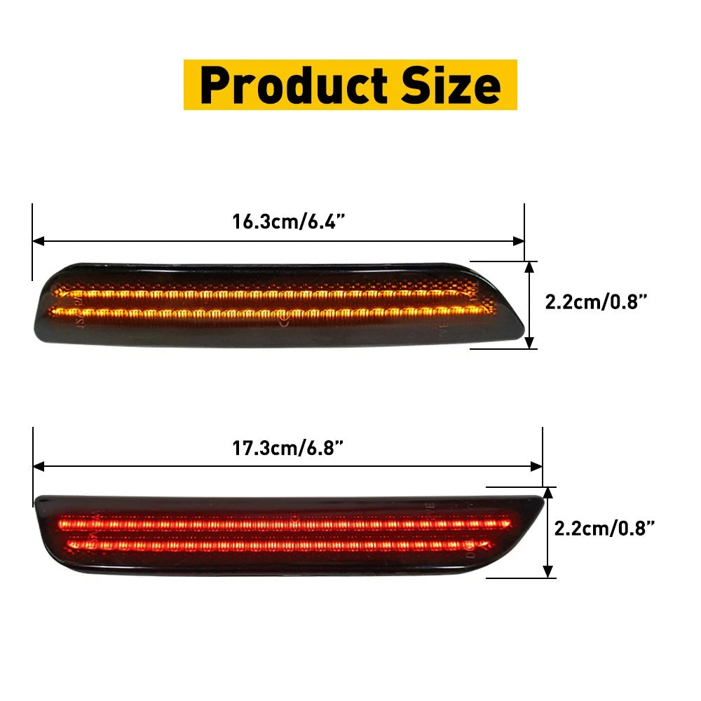 Set of 4 Smoked Lens LED Side Marker Lights for Ford Mustang (2010–2014)