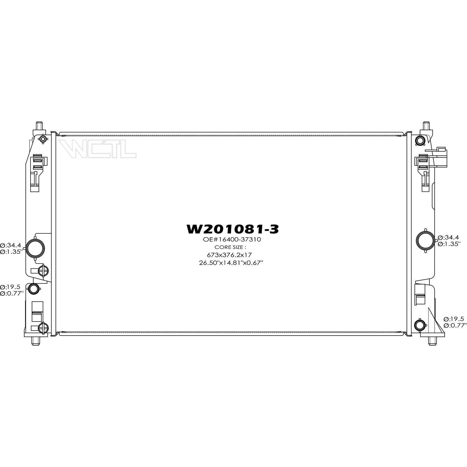 Replacement Plastic/Aluminum Radiator (See compatibility Chart)