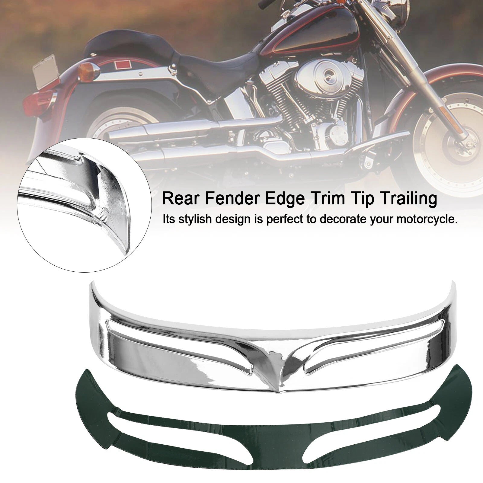 Chrome Rear Fender Edge Trim for FLSTF (2007–2017)