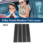 Set of 4 Car Pillar Window Trim Covers for Ford F-150 (2004–2014) Black Carbon Fiber