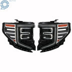 Set of 2 Full LED Headlights for GMC Sierra 1500 SLT (2022–2024) Chrome Trim