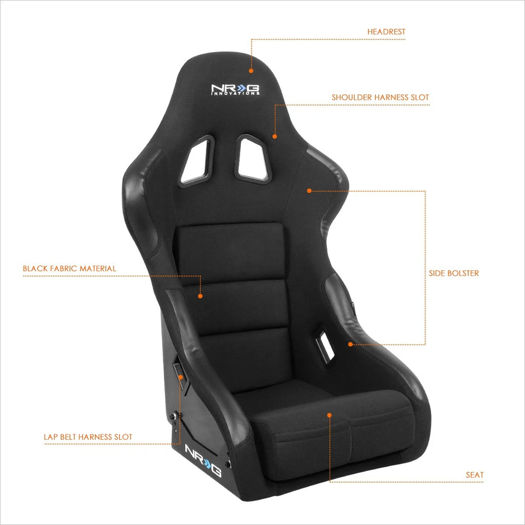 2X Fiberglass Fixed Back Racing Bucket Seat for NRG Innovation (FRP-311)