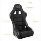 2X Fiberglass Fixed Back Racing Bucket Seat for NRG Innovation (FRP-311)