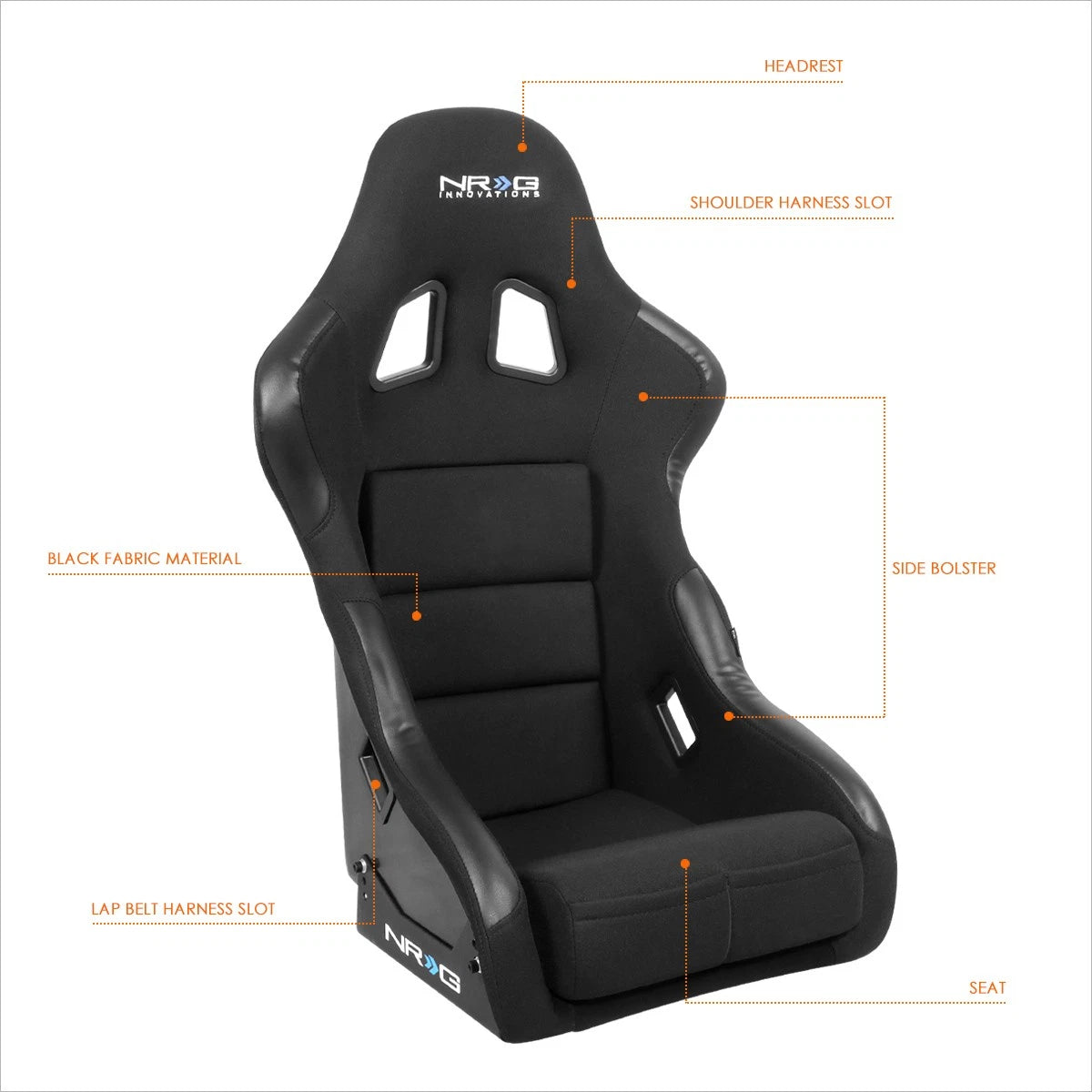 2X Fiberglass Fixed Back Racing Bucket Seat for NRG Innovation (FRP-311)
