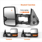 Set of 2 Power+Heat Chrome Towing Mirrors with LED Signal for Silverado/Sierra (1999–2002)