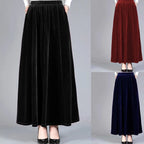 Set of 4 Casual Velvet High Waist A-Line Skirts for Women