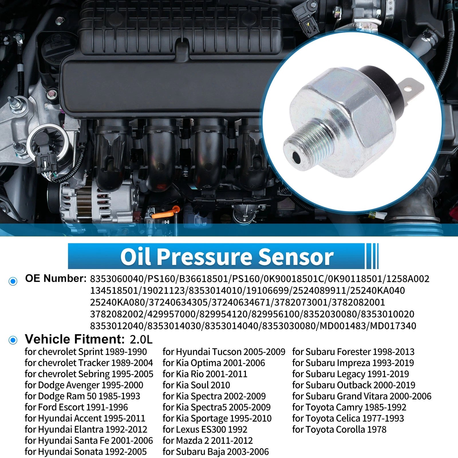 Engine Oil Pressure Sensor No.8353060040/PS160 for Chevrolet Sprint (1989–1990)