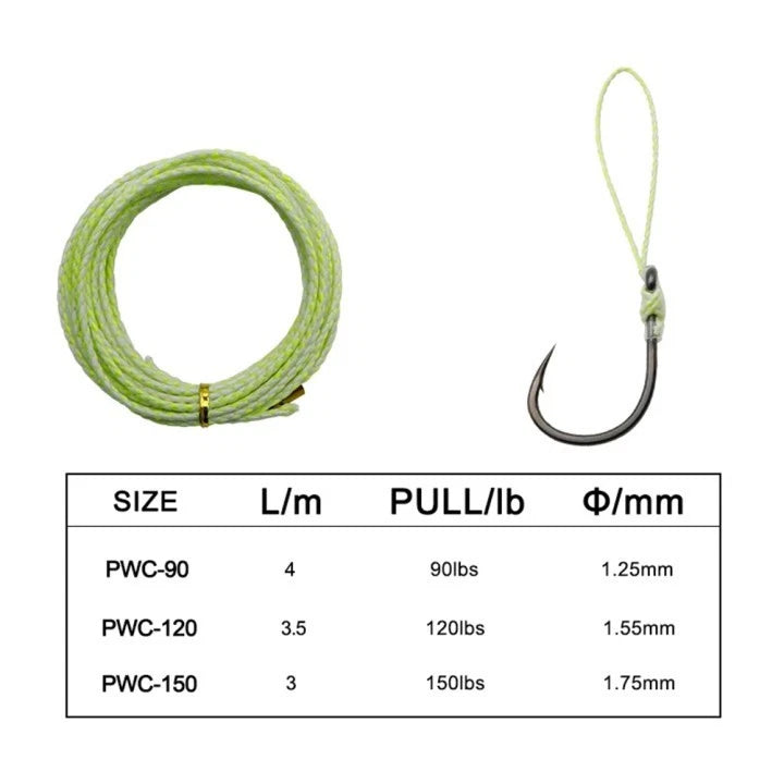 Luminous Fishing Line Tackle PE Wire Core Assist Cord for PWC (1 pcs)