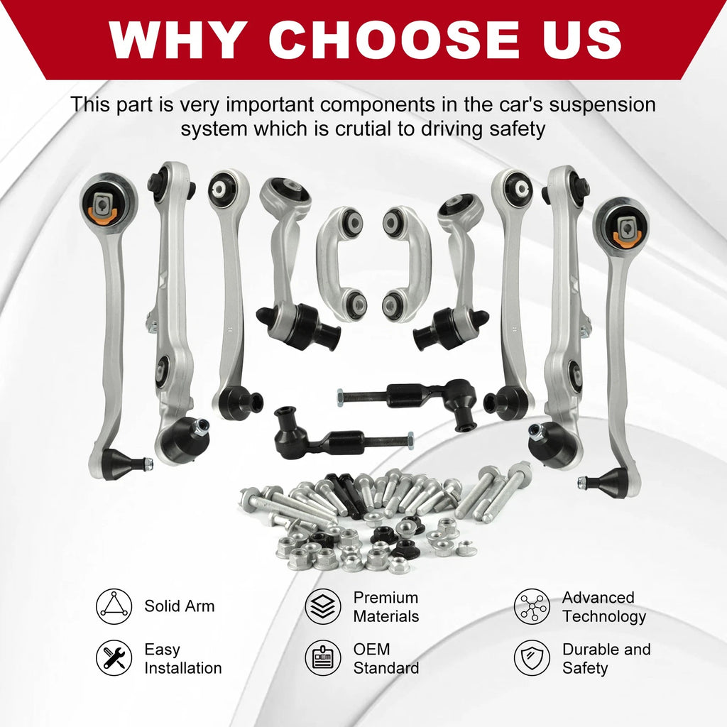 13PCS Control Arm Kit for Audi A4 S4 B6 B7 Quattro (2001-2008)