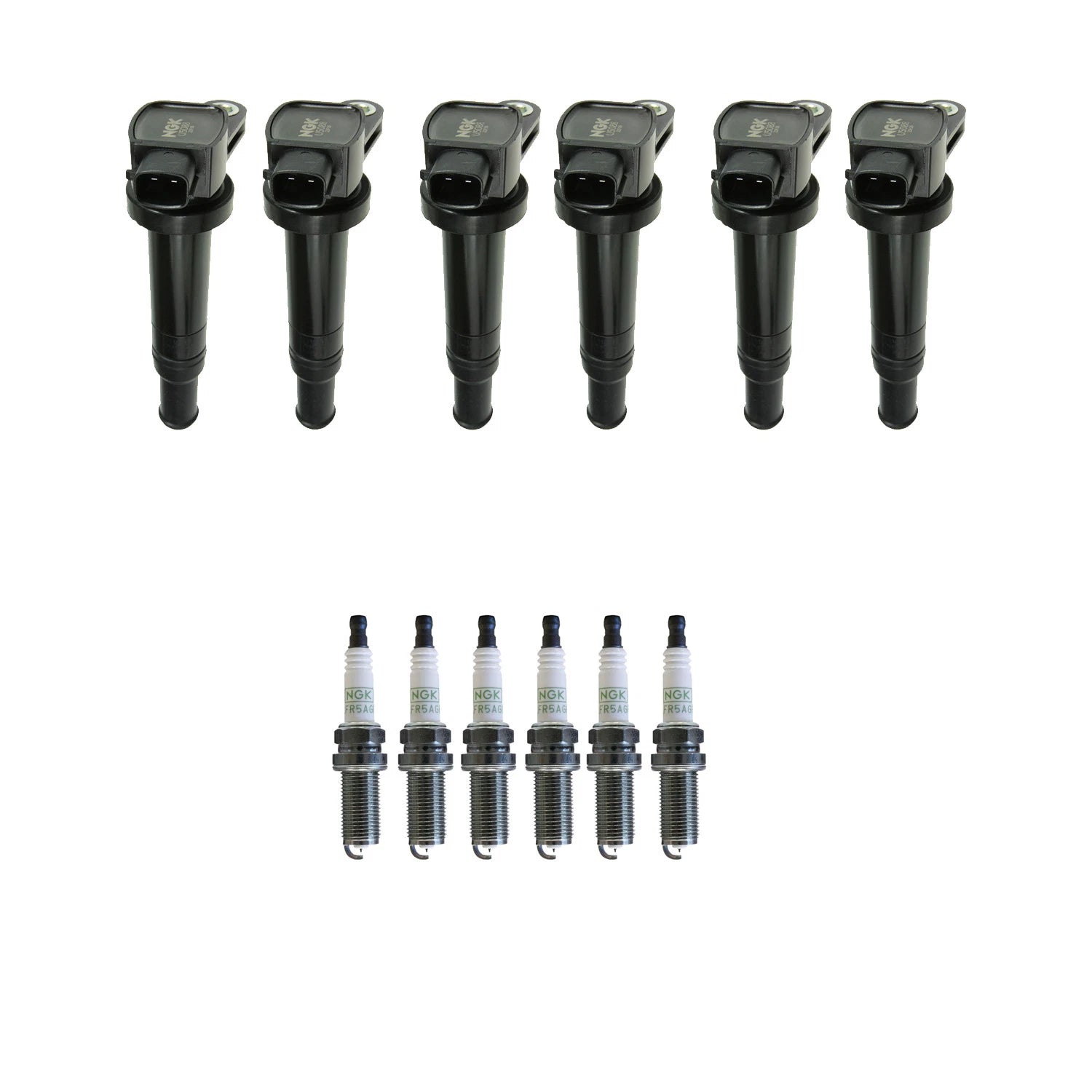 Set of 6 NGK Ignition Coils & Platinum Spark Plugs for Santa Fe, Optima (2001–2006)