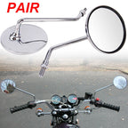 2Pcs 10mm Long Stem Rear View Mirrors for Honda CB550, Kawasaki, Suzuki