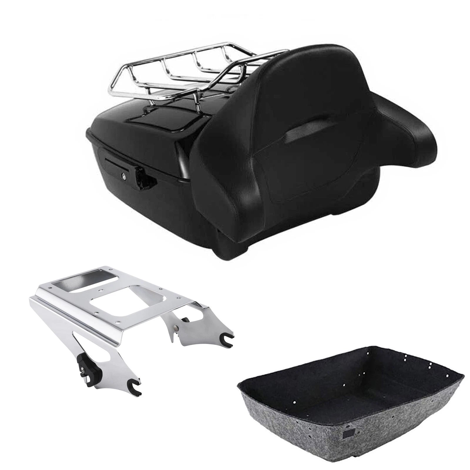 Trunk Luggage Backrest Pad Mount Rack for Harley Touring (2009–2013)
