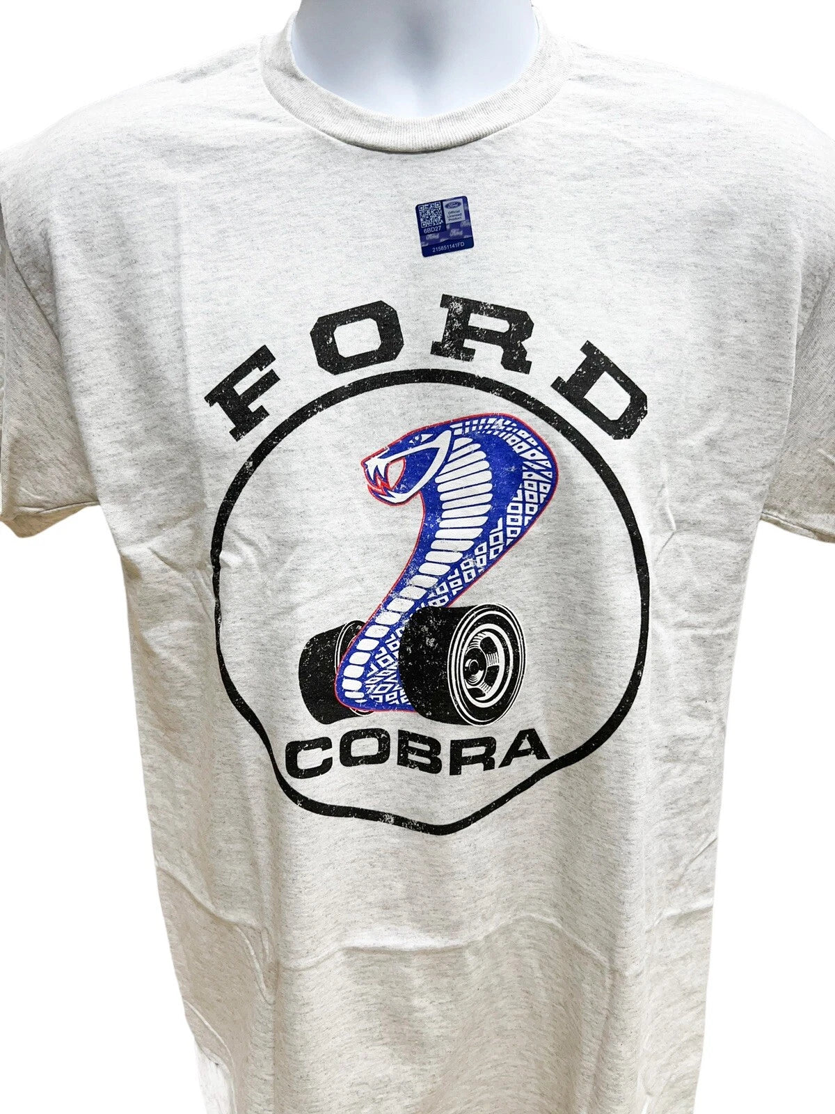 Ash Gray T-Shirt for Ford Mustang Cobra Jet Snake (1968–1970)