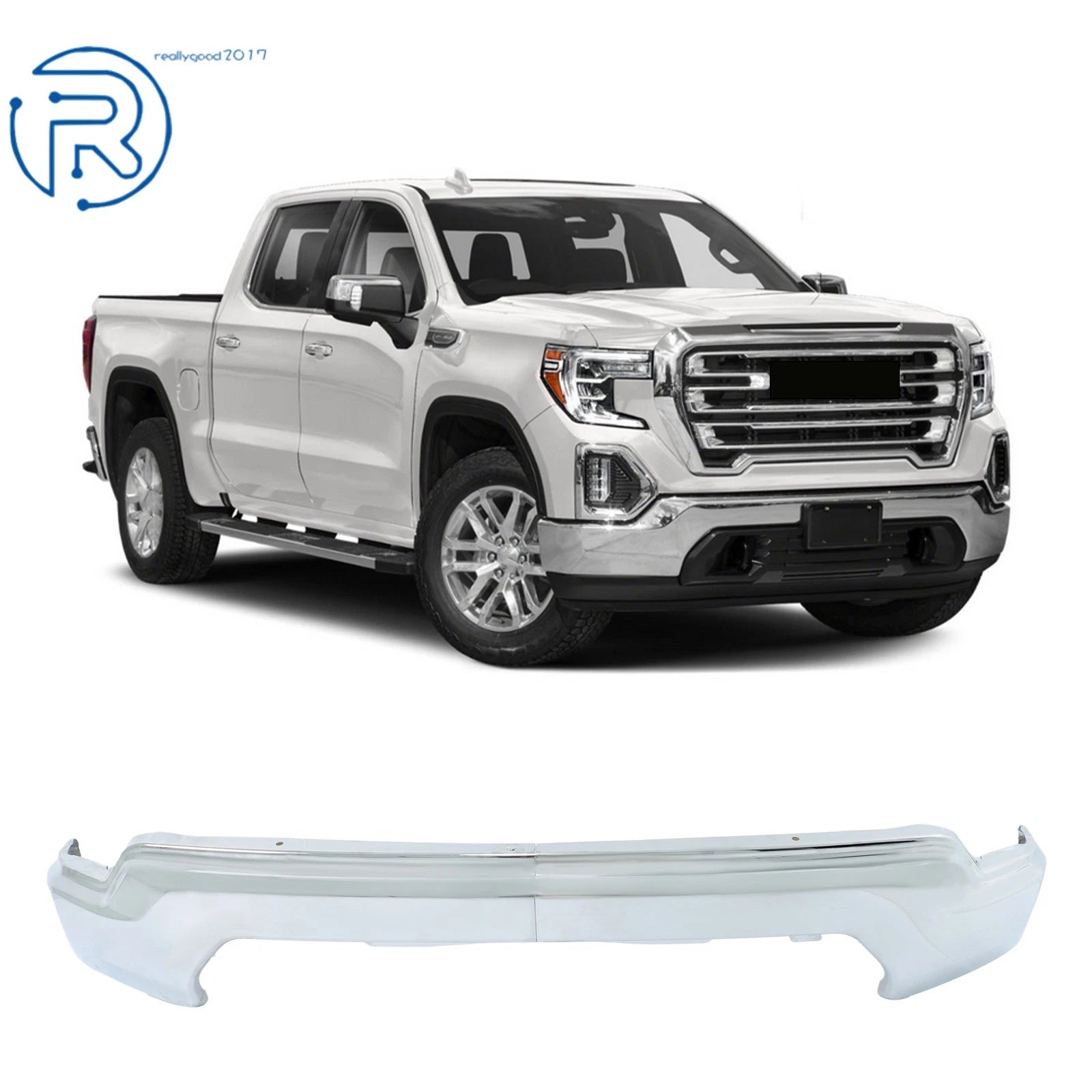 Steel Chrome Split Front Bumper Face Bar for GMC Sierra 1500 (2019-2021)