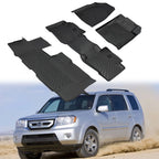 Set of 4 TPE Waterproof Floor Mats for Honda Pilot (2009–2015)
