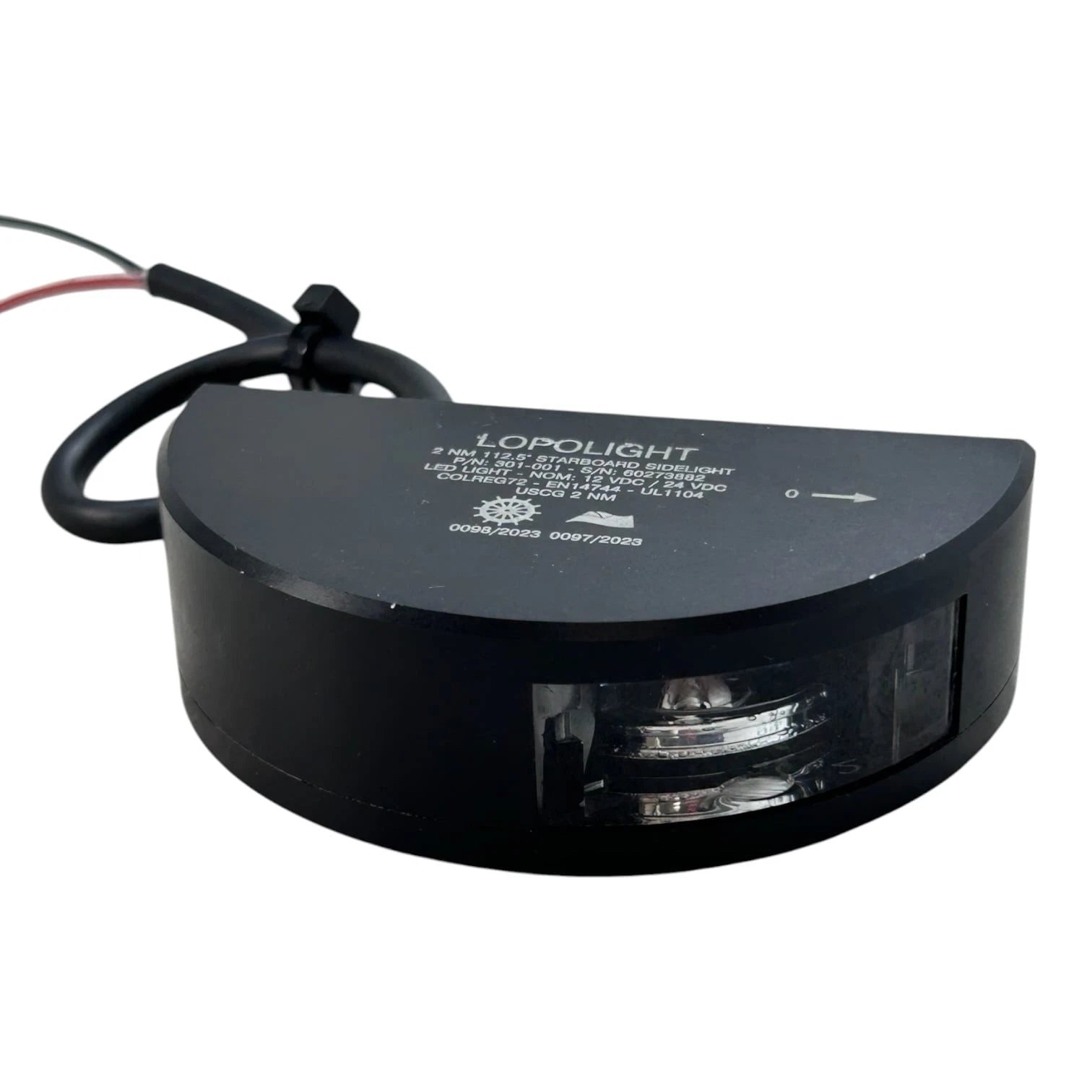 Lopolight 301-001 Starboard Green LED Navigation Light for USCG Boats (12V)