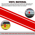 Red KK Vinyl Front Hood Bumper Fender Trunk Stripe Stickers Decals (2010-2020)