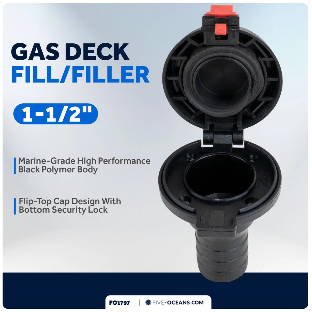 1-1/2" Boat Gas Deck Fill/Filler for Marine Fuel (Universal)