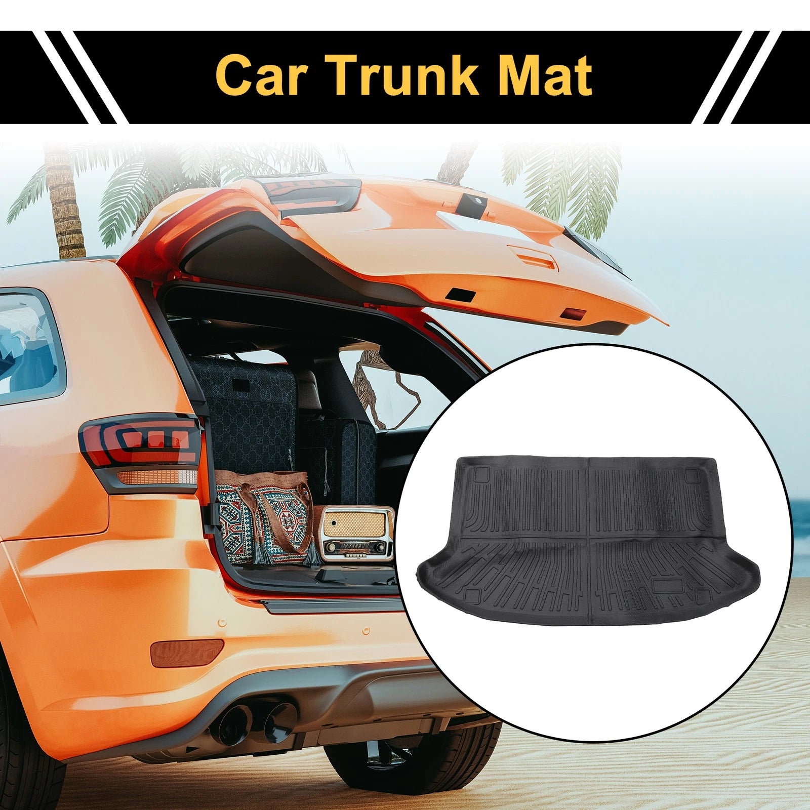 Cargo Liner Rear Trunk Mat for Kia Soul (2020–2024) Stripe Pattern